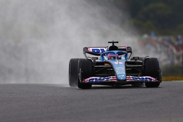 Alonso cu Alpine, cel mai rapid pe ploaie în FP1 la Suzuka.
